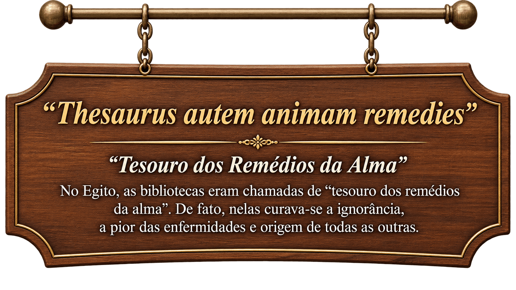 Placa da Biblioteca Victor Tamer: Tesouro dos Remédios da Alma