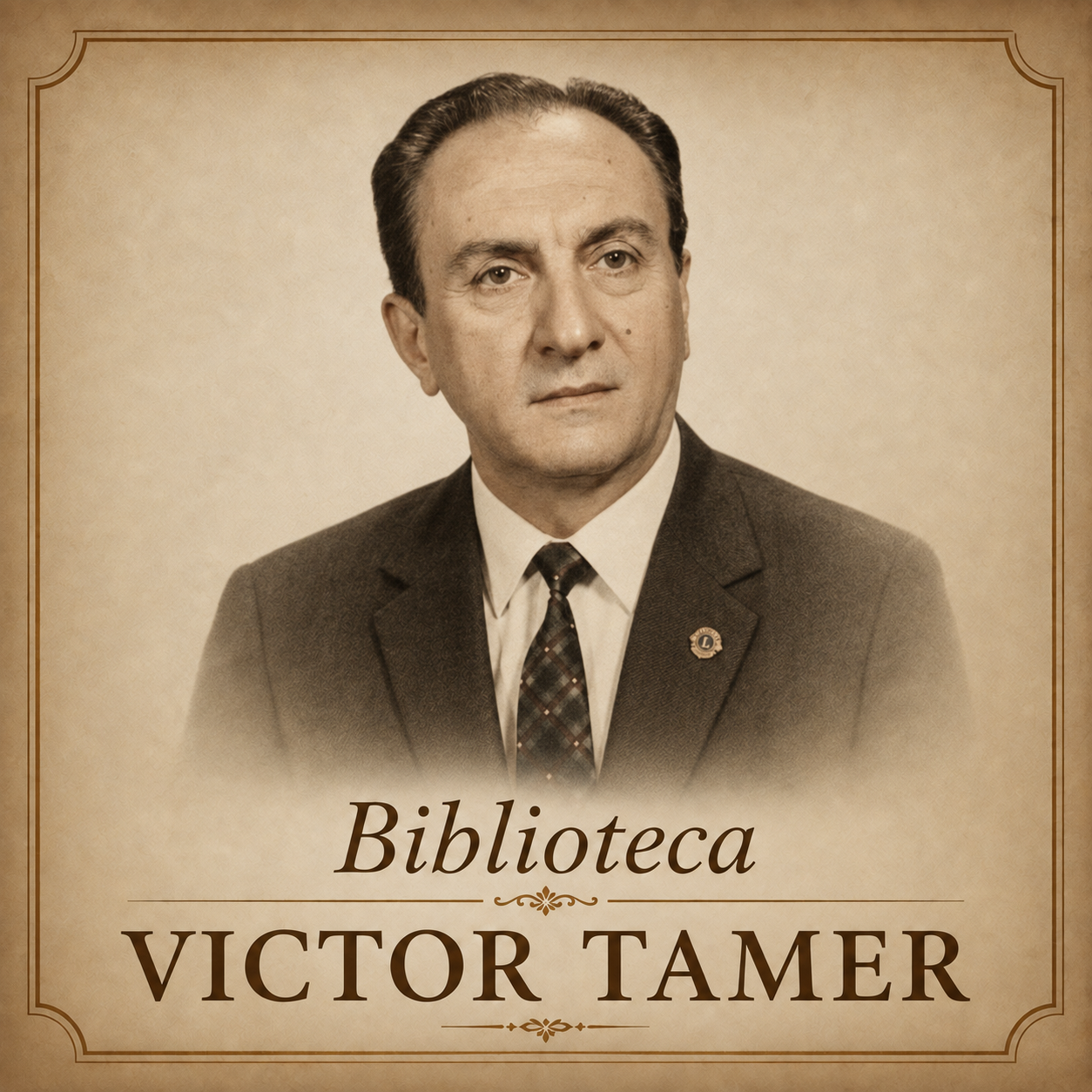 Retrato de Victor Tamer, patrono da Biblioteca Victor Tamer